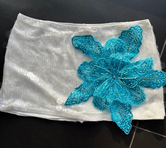 White/blue Gracie sequin skort