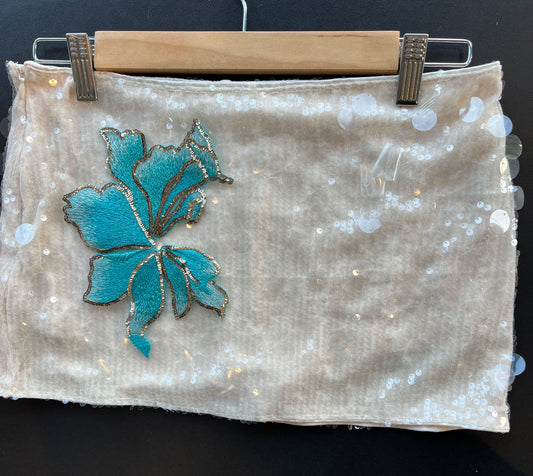 Beige Ocean blossom sequin skort