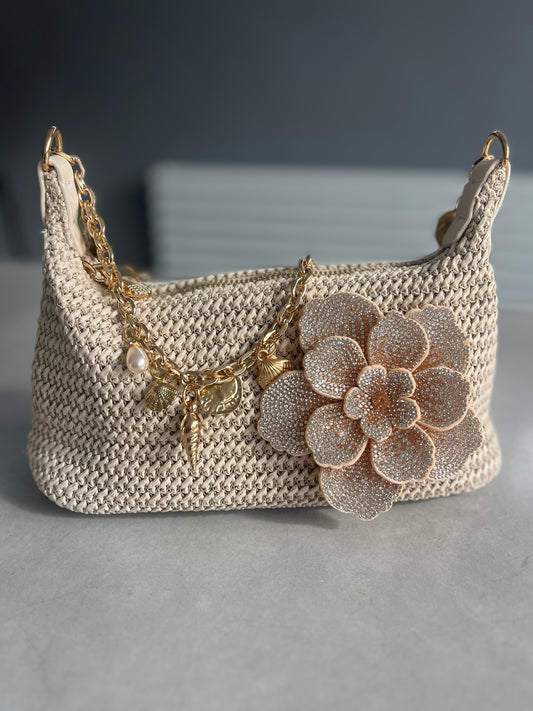 Beige Ava charm bag