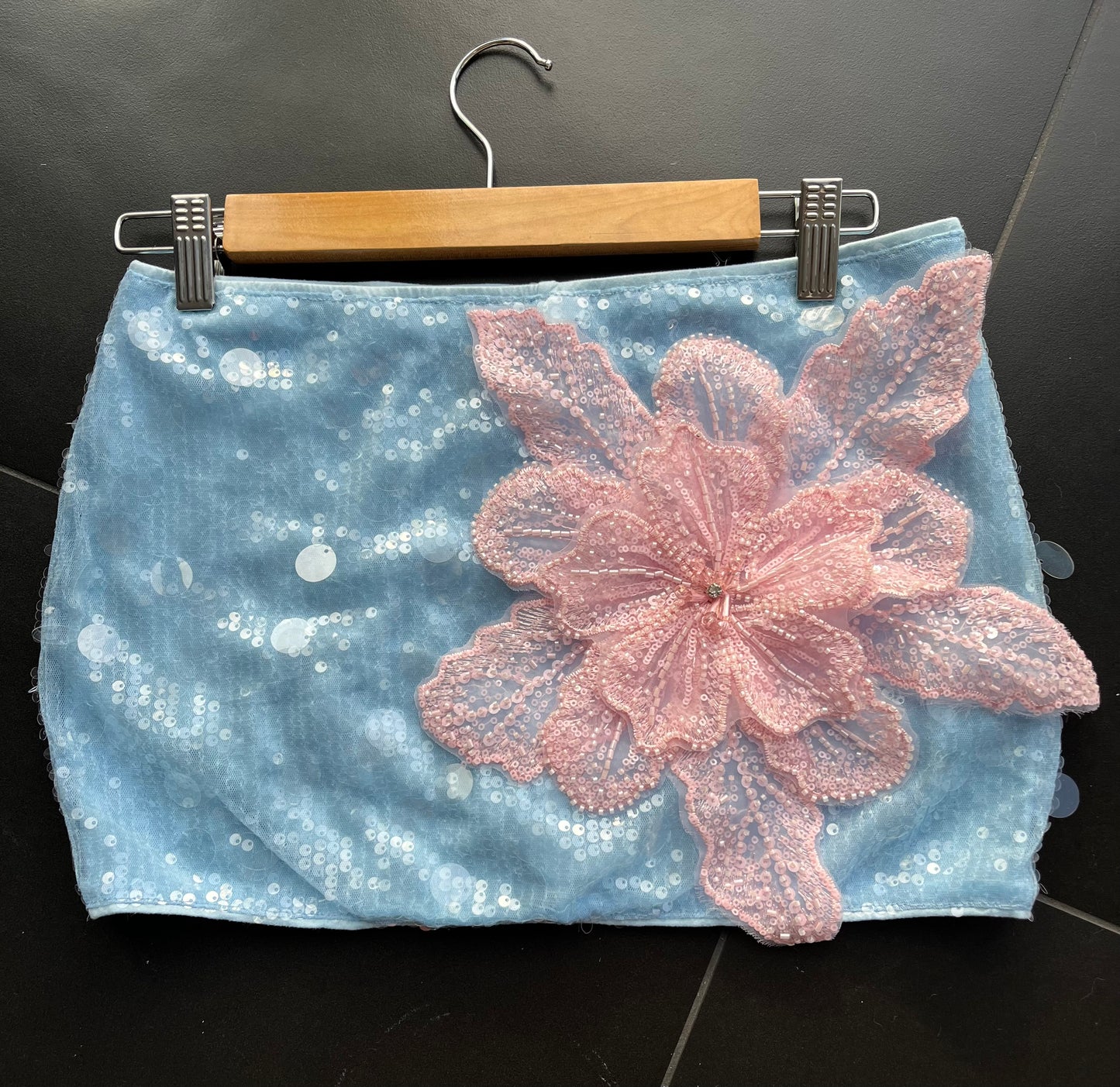 Blue pink Gracie sequin skort