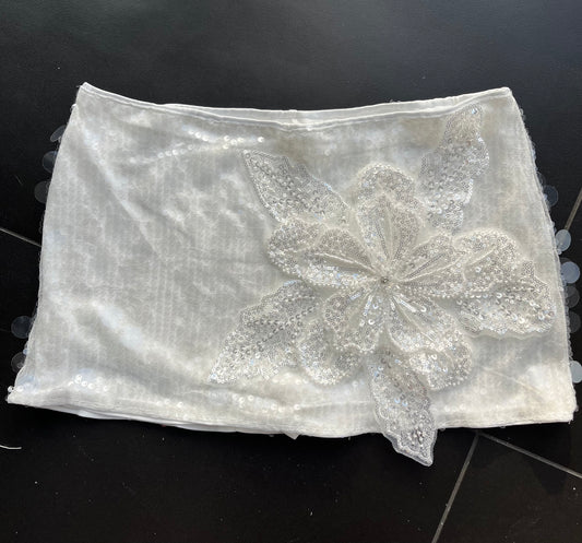 White Gracie sequin skort