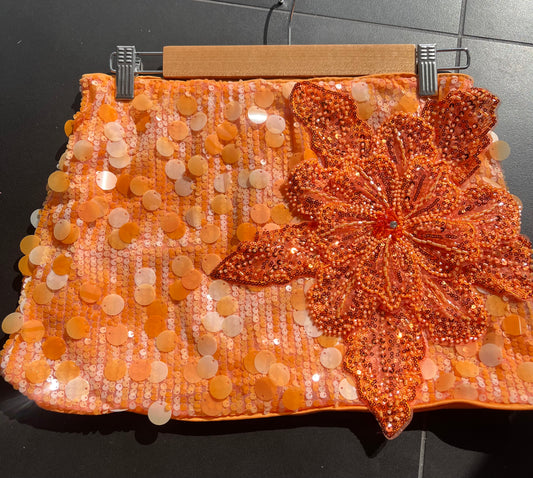 Orange Gracie sequin skirt