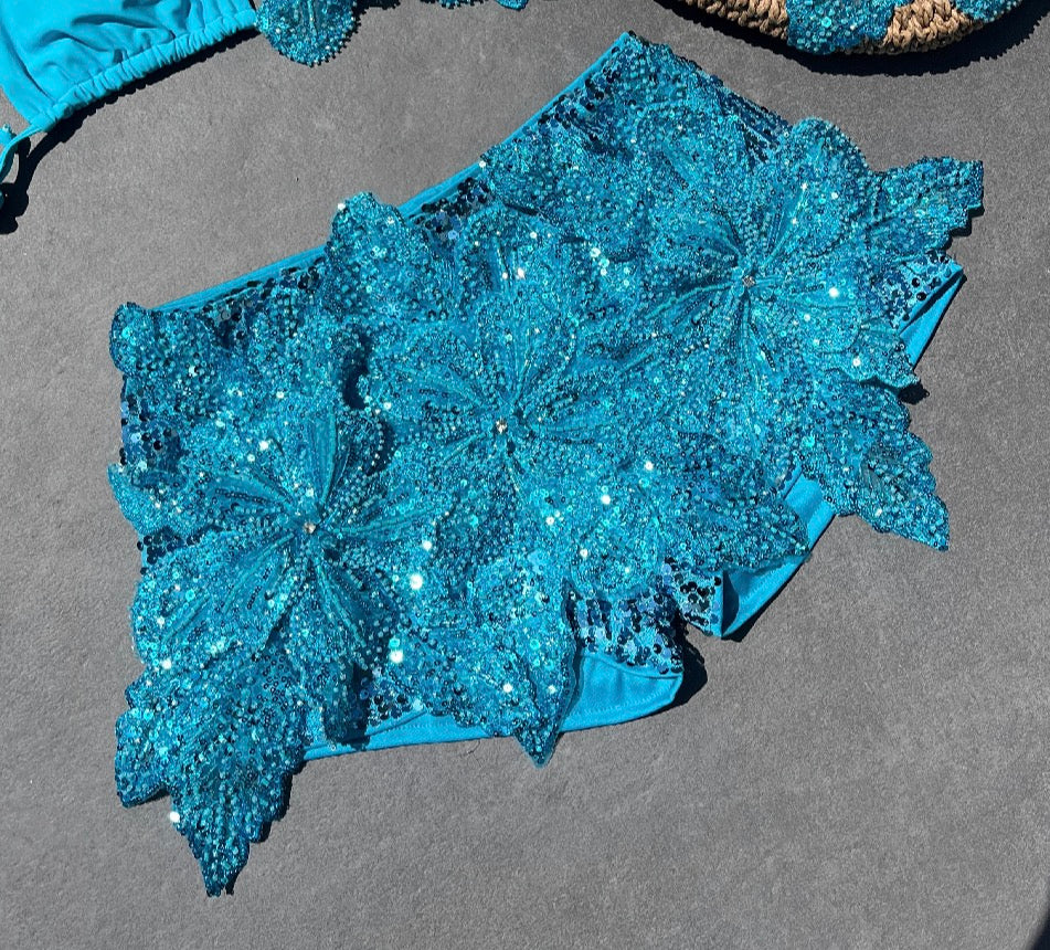 blue Gracie sequin shorts