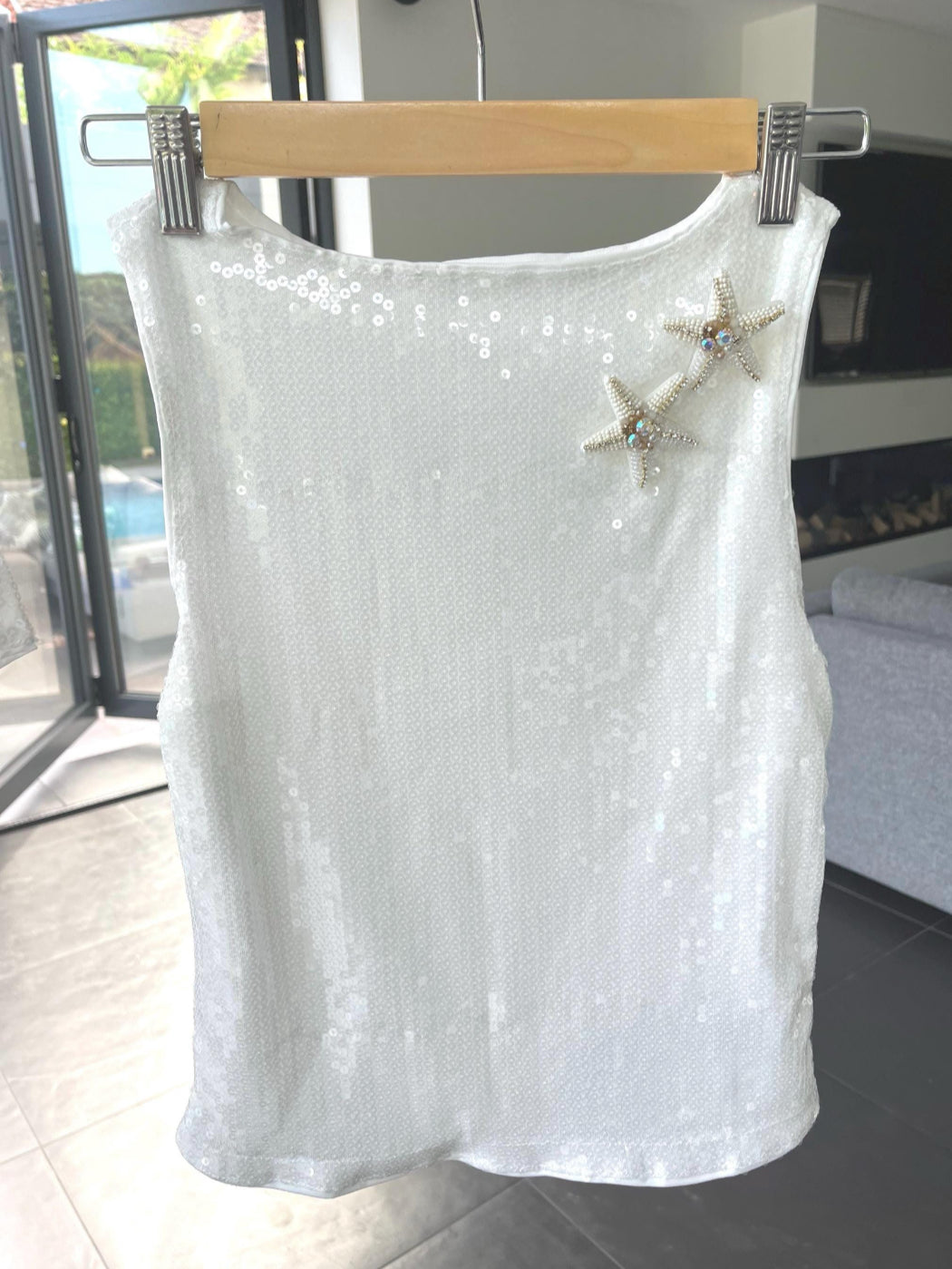 White double cream starfish Tank top ONLY