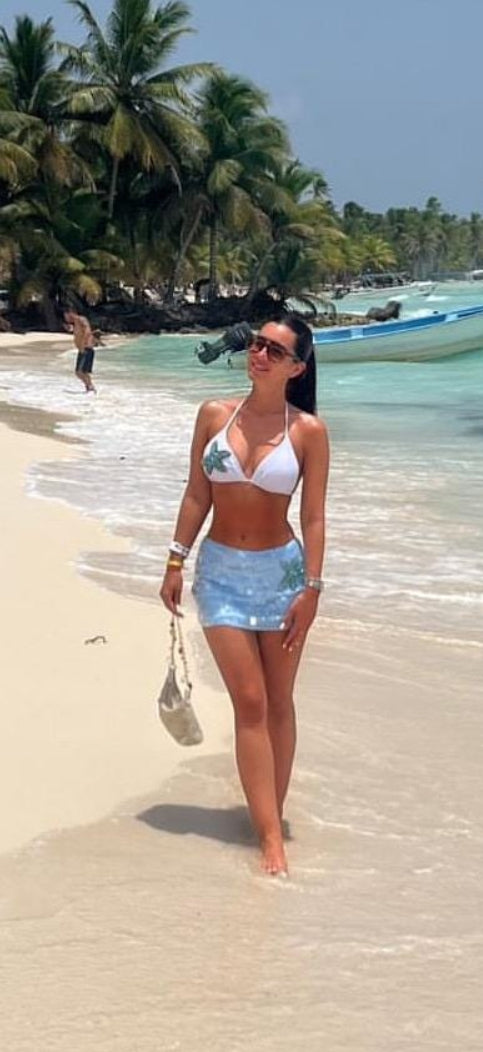 Blue / blue Gem starfish sequin skort