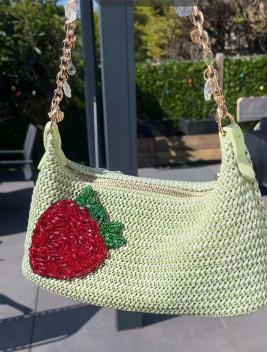 Matcha Giant strawberry charm bag