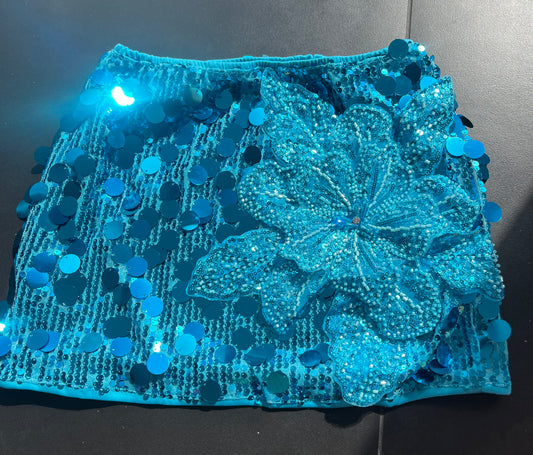 Turquoise Gracie sequin skirt