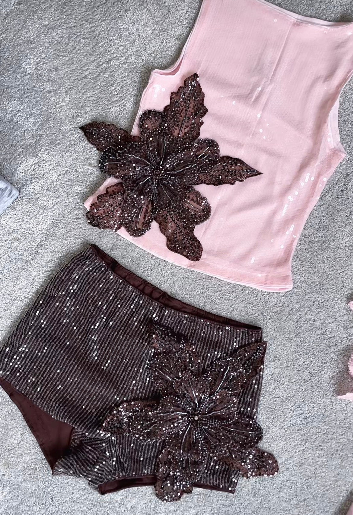 Pink / brown sequin Tank top ONLY