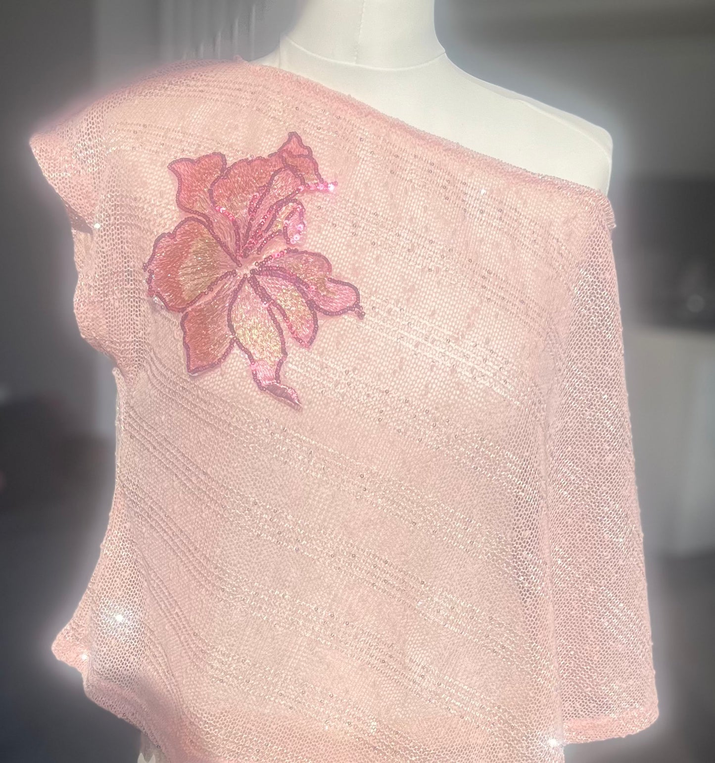 Pink Candy blossom poncho cover up