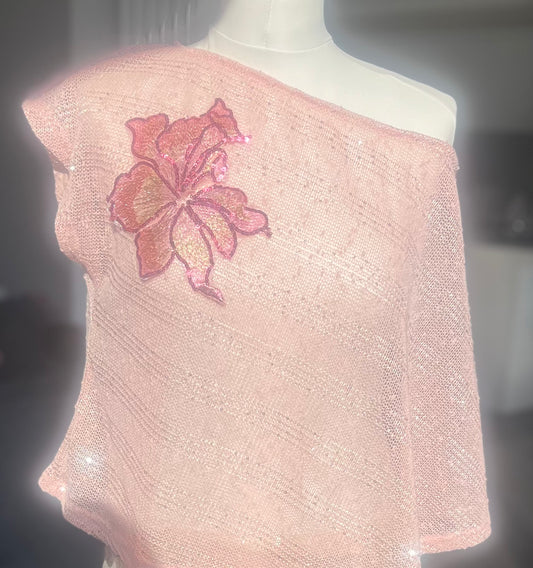 Pink Candy blossom poncho cover up