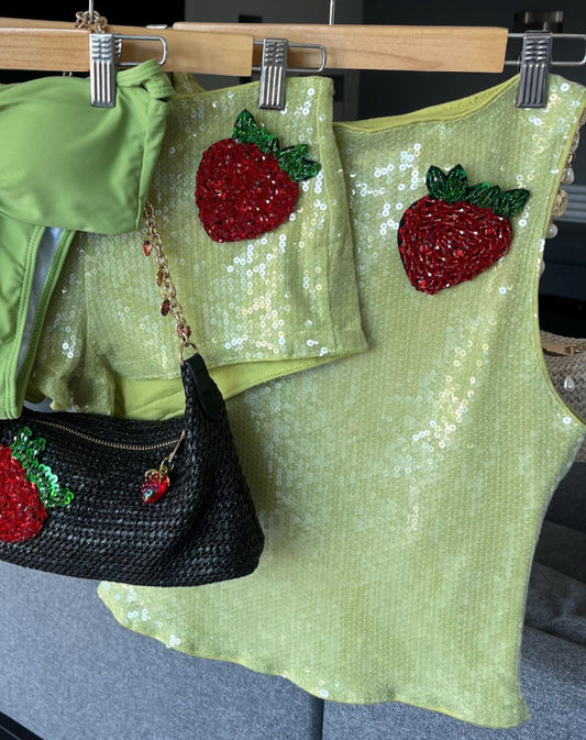 Matcha Giant strawberry Tank & shorts SET