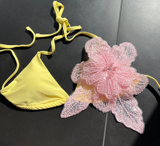 Yellow pink Gracie bikini