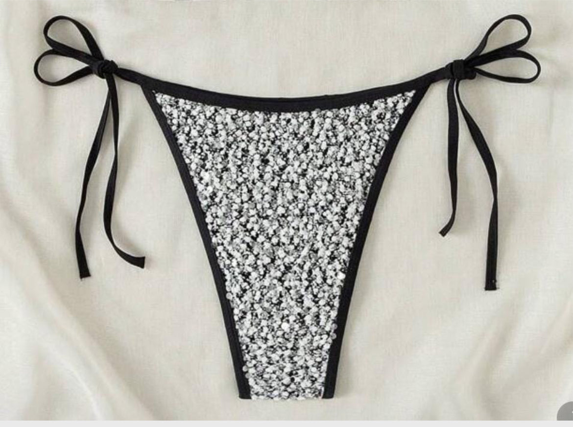 Black cross encrusted bikini