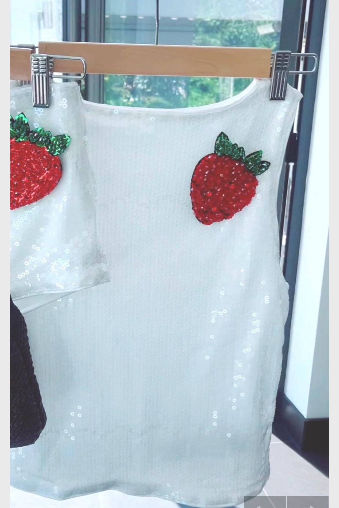 White Giant strawberry Tank top ONLY