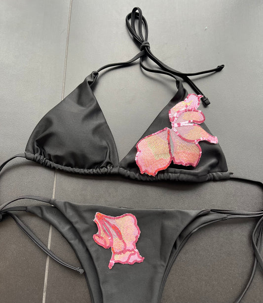 Black Candy blossom bikini