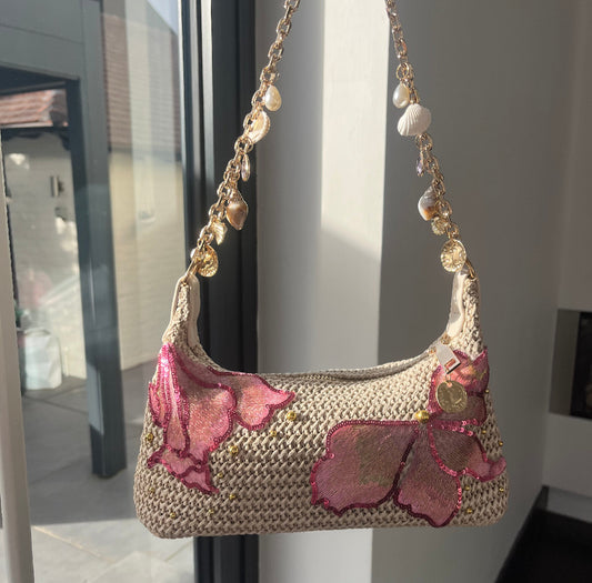 Beige/ Candy blossom charm bag