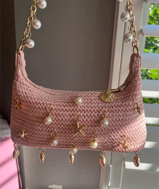 Pink multi charm bag