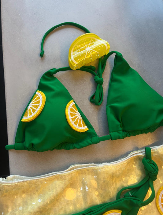 Green lemons bikini