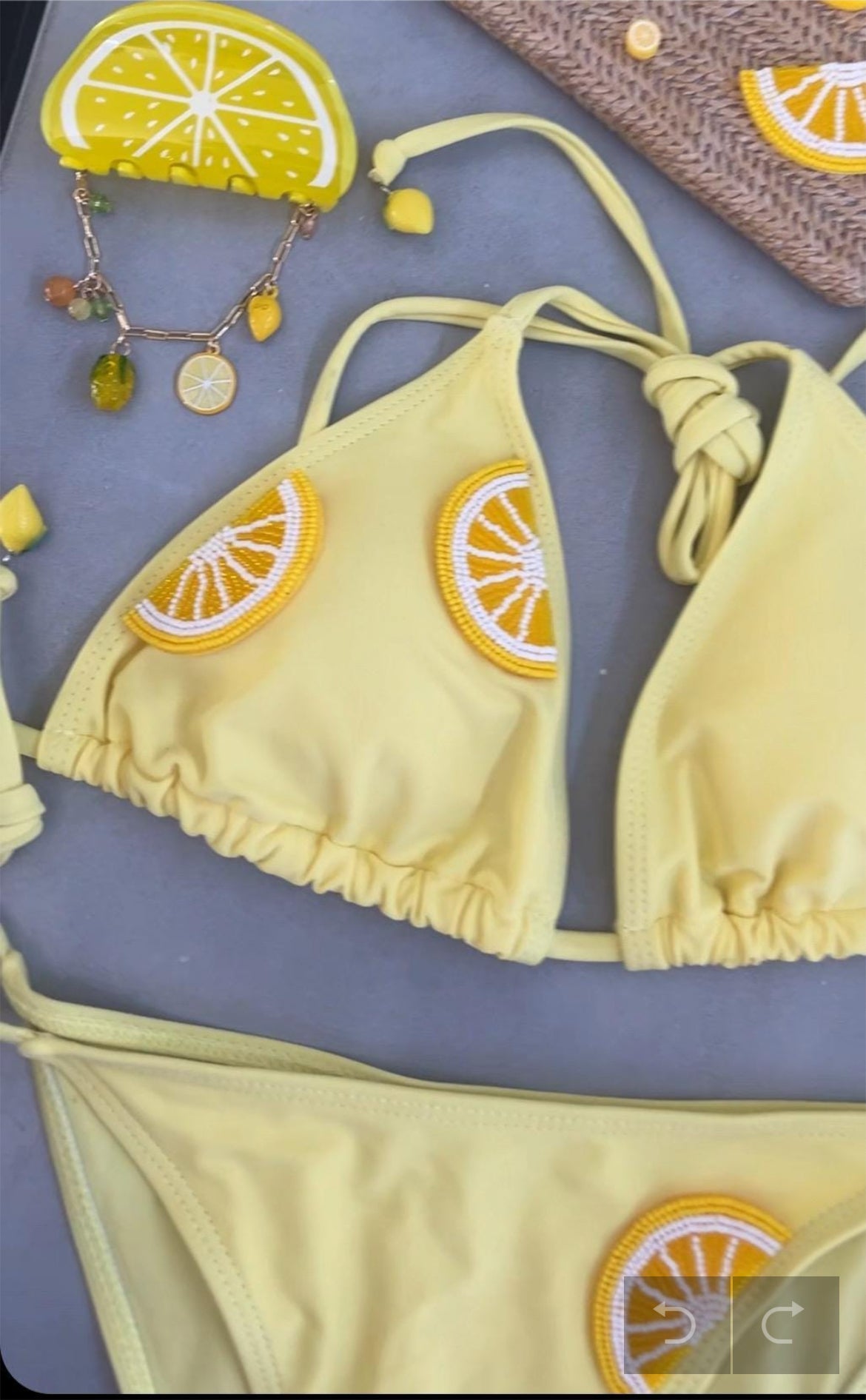 Pastel yellow lemons bikini