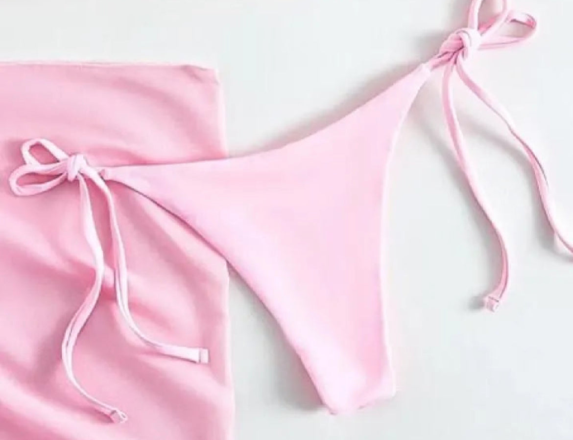 Pink beaded crab bikini