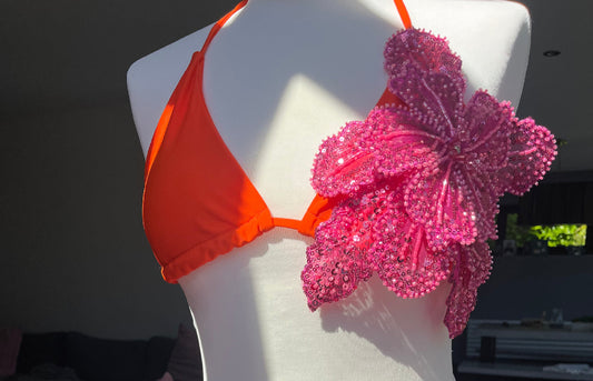 Orange/ hot pink Gracie bikini
