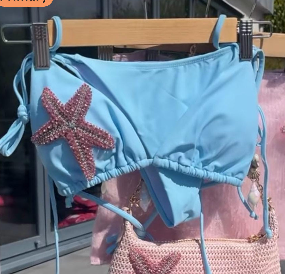 Blue / pink Gem starfish bikini
