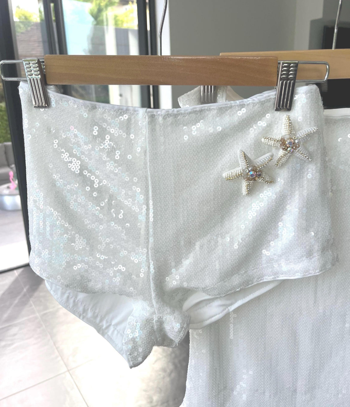 White double cream starfish shorts ONLY