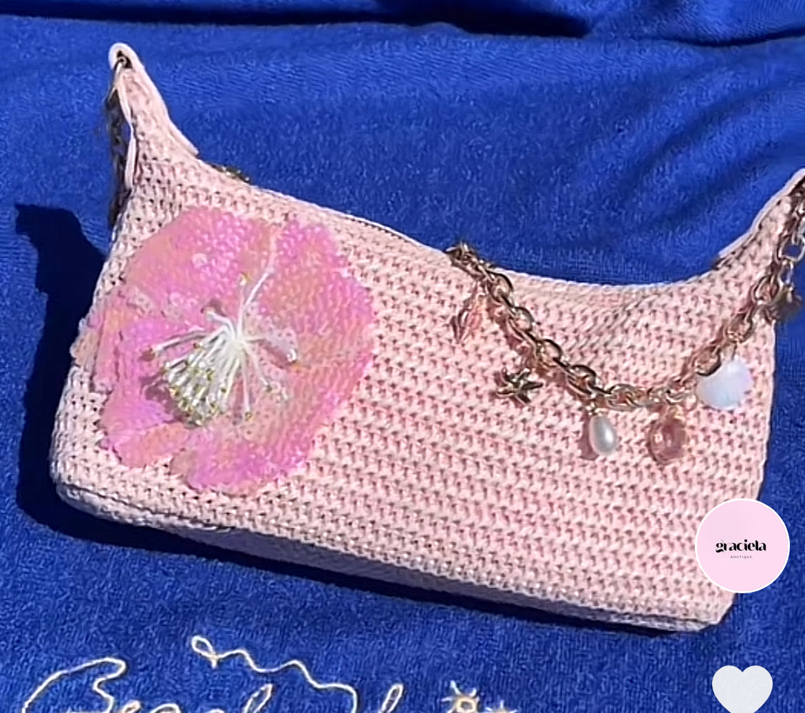 Pink Flora charm Bag