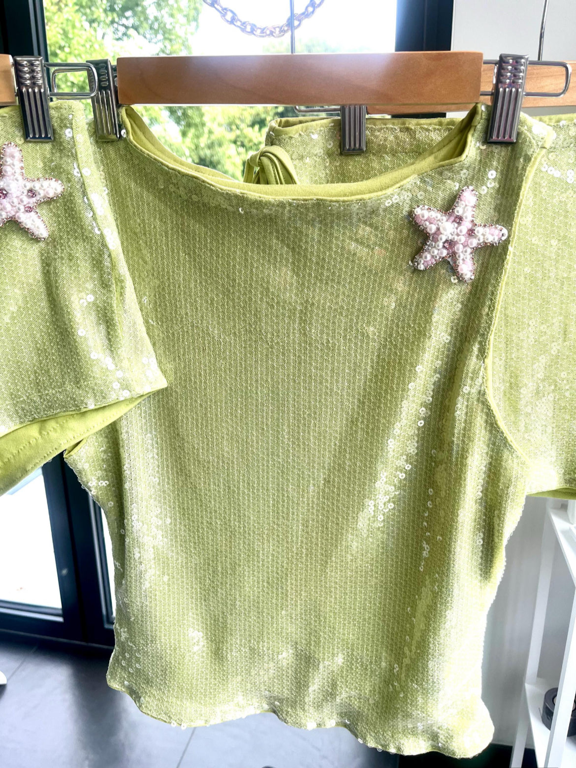 Matcha pearl starfish Tank & shorts SET