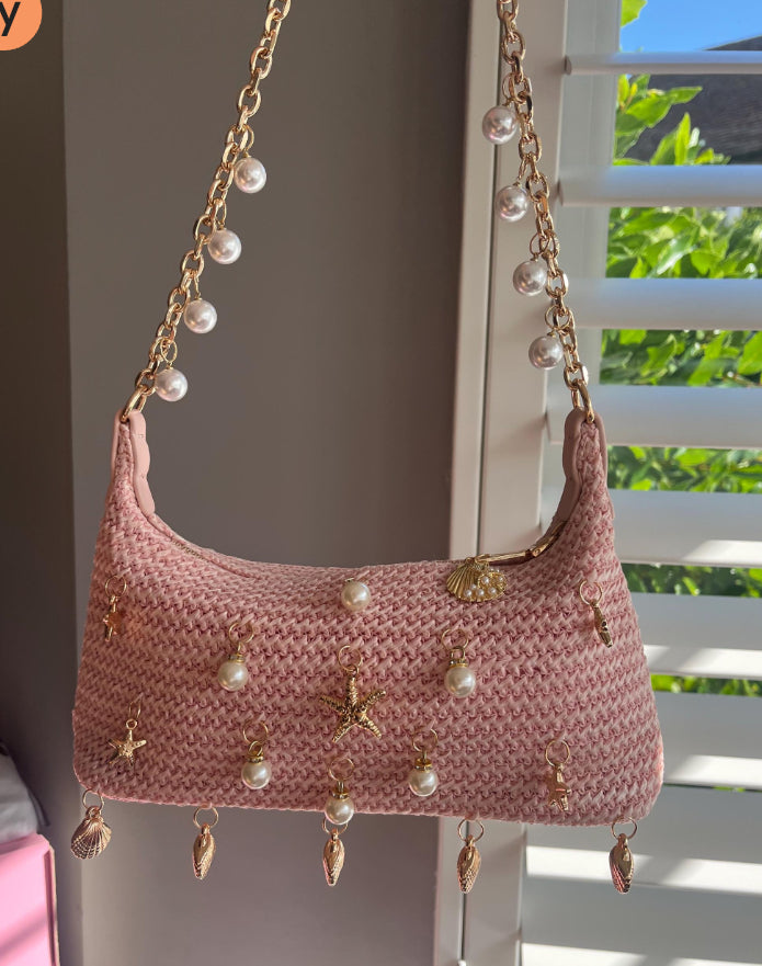 Pink multi charm bag