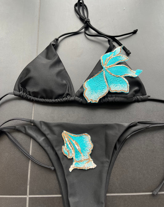 Black Ocean blossom bikini