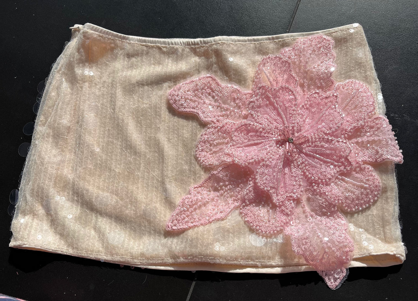 Beige pink Gracie sequin skort
