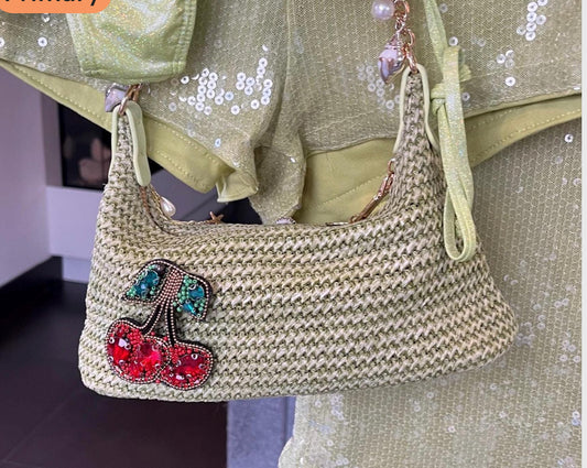 Matcha gem cherry charm bag
