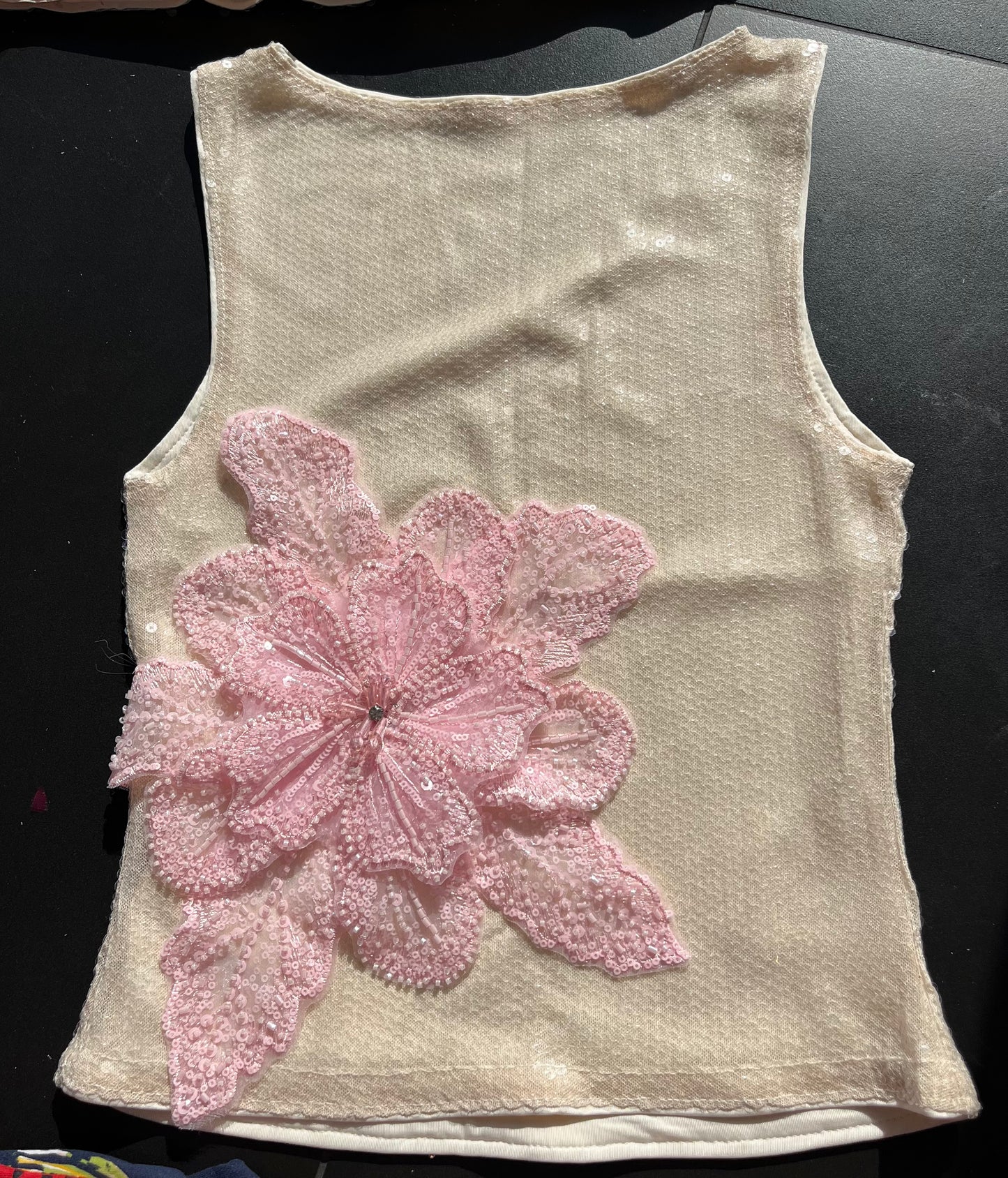 Beige pink Gracie sequin tank ONLY