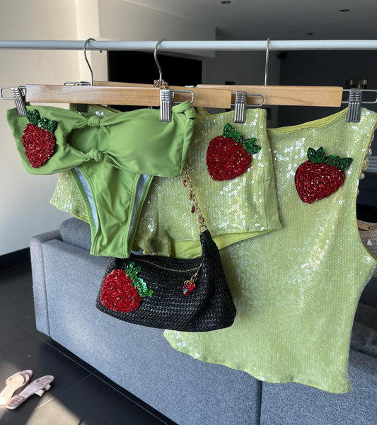 Matcha Giant strawberry Tank & shorts SET