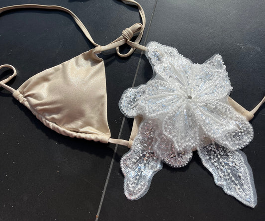 Beige white Gracie bikini