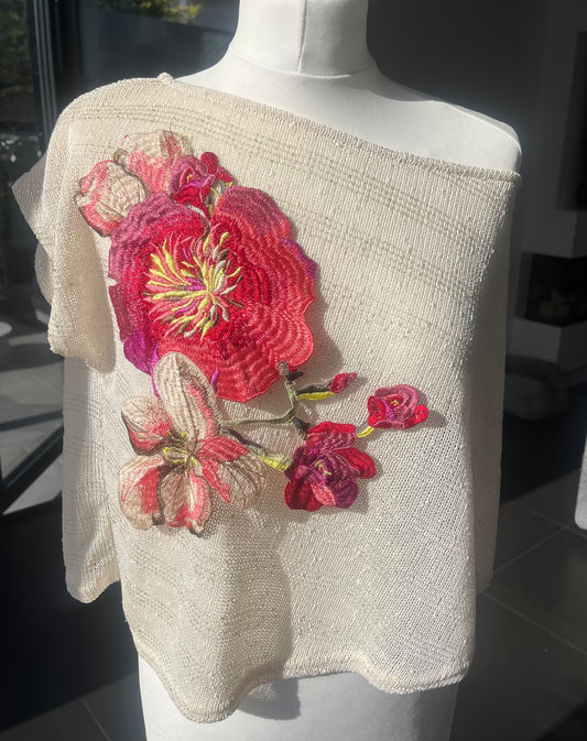 Beige Pink Rosalia poncho cover up