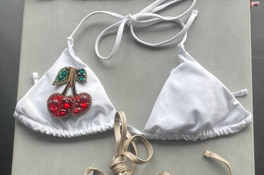White Gem cherry bikini