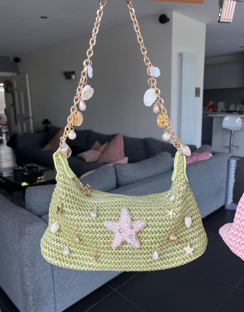 Matcha pearl starfish charm bag