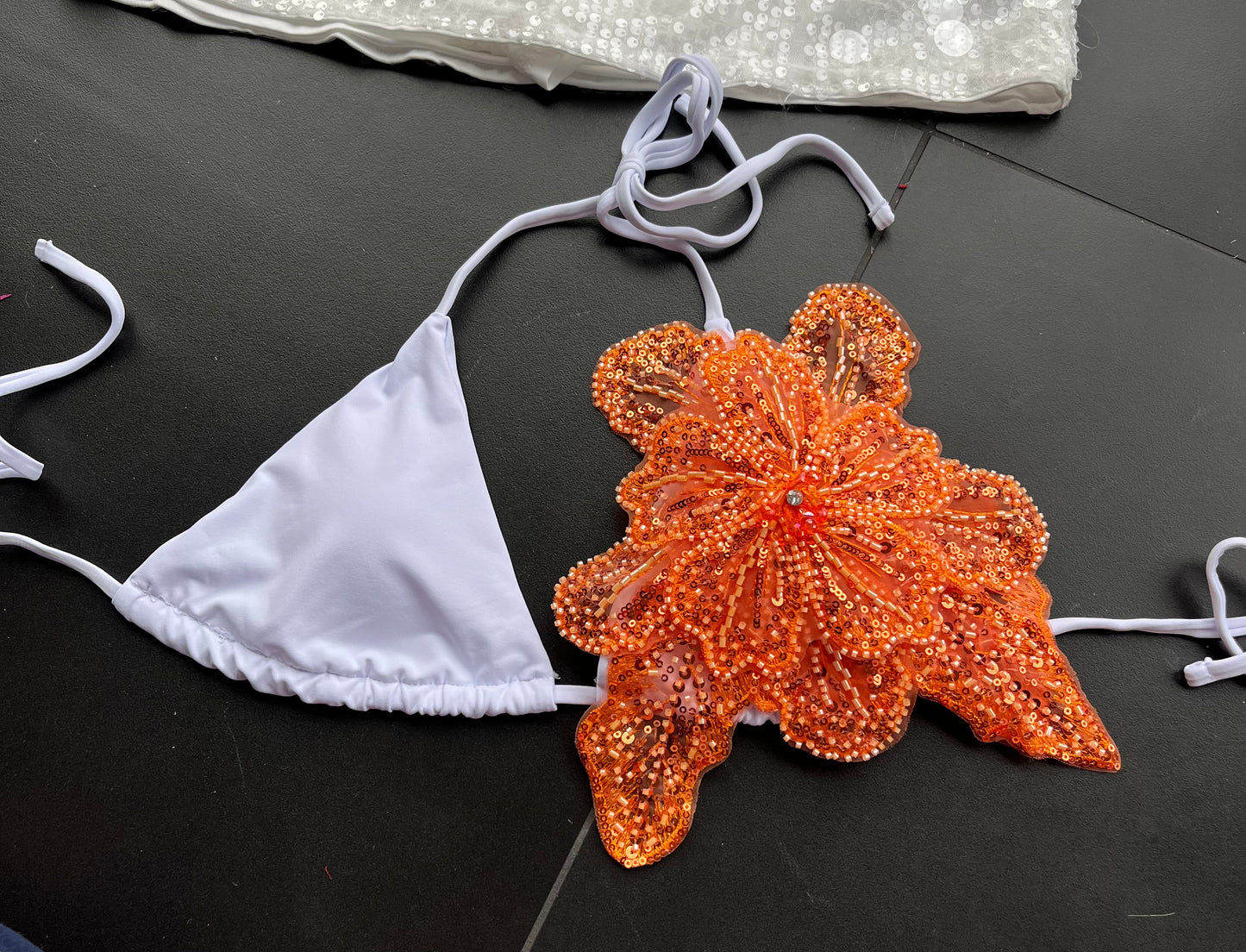 White / orange Gracie bikini