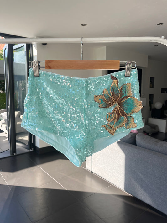 Aqua/ Teal blossom shorts ONLY