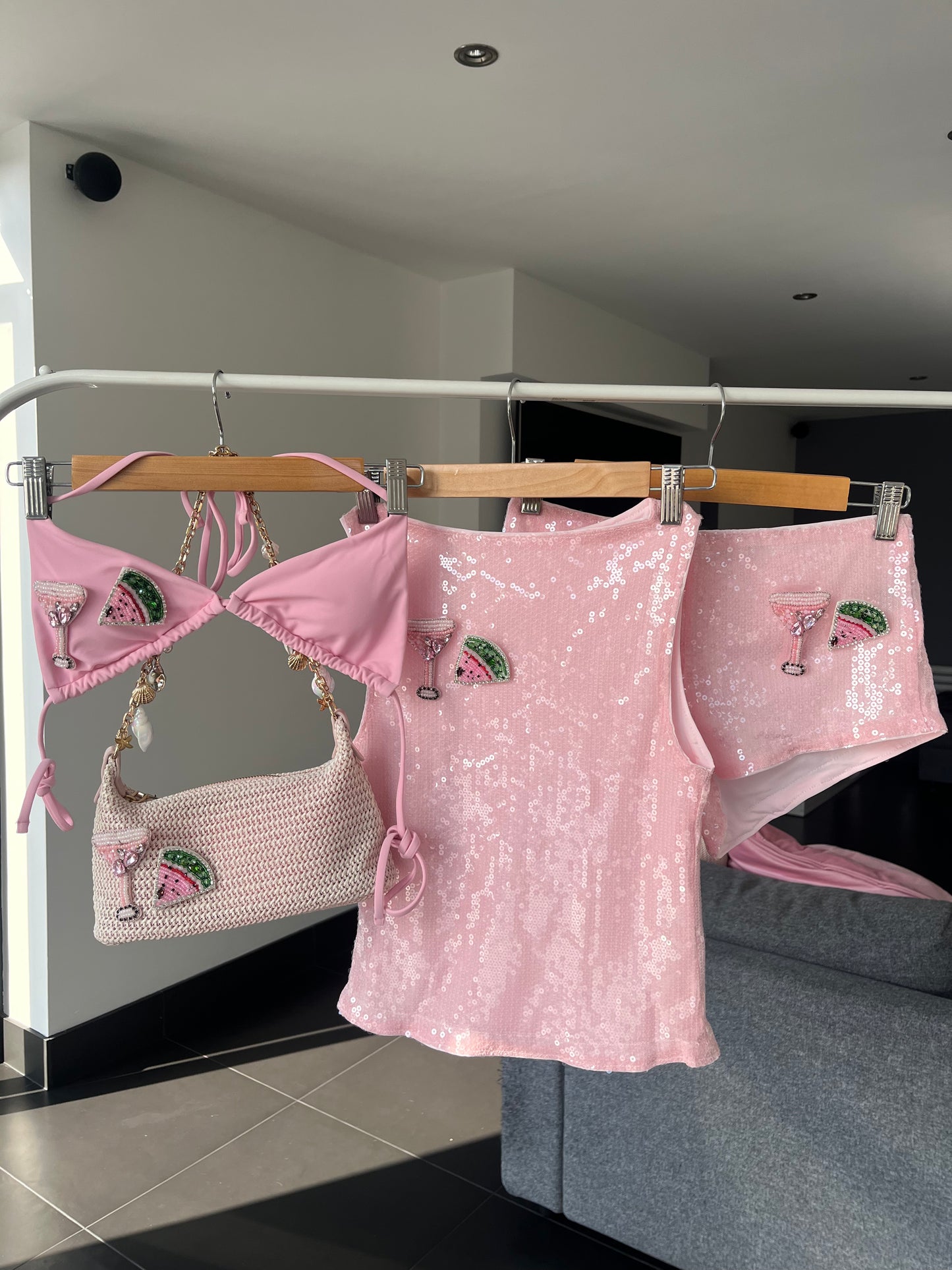 Pink melon martini bikini