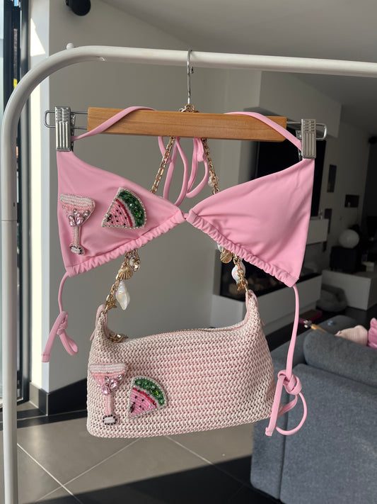 Pink melon martini bikini