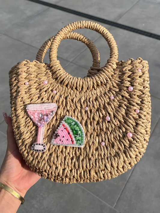 PearledMelon martini beach bag