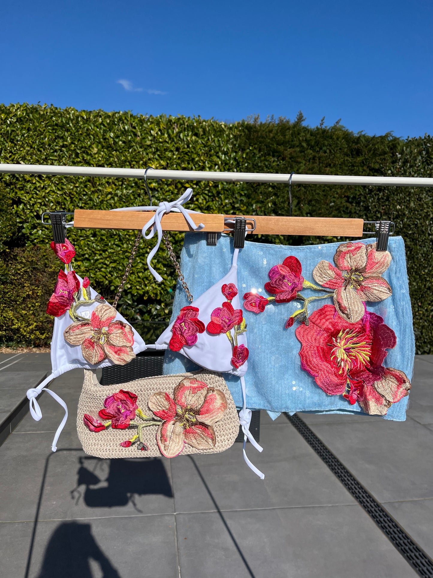 Blue/ Red Rosalia sequin skort