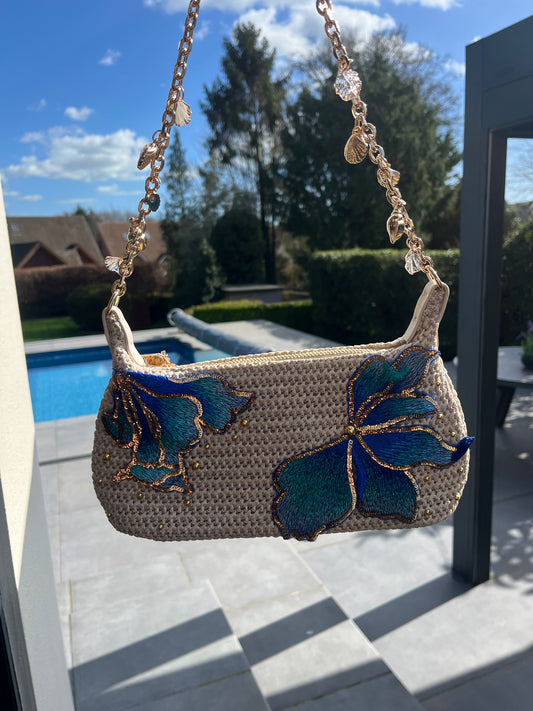Beige blueberry blossom charm bag