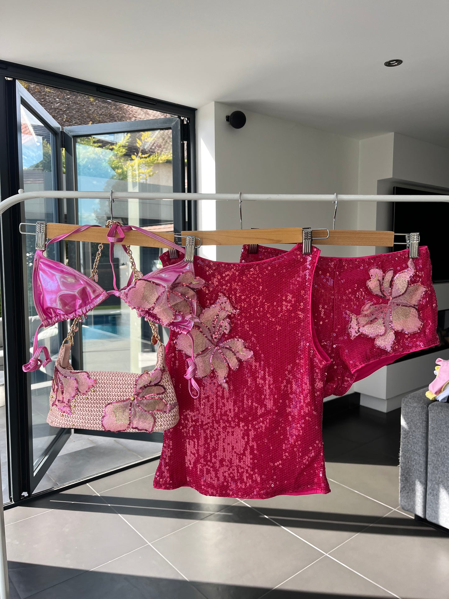 Pink shine candy blossom bikini