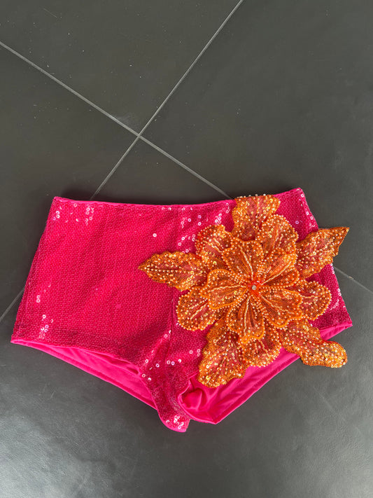 Hot Pink/ orange Gracie sequin shorts ONLY