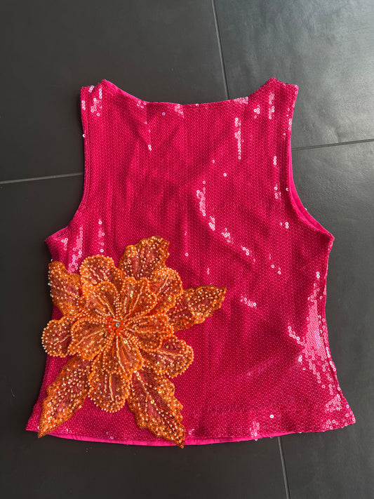 Hot Pink/ orange Gracie sequin tank ONLY