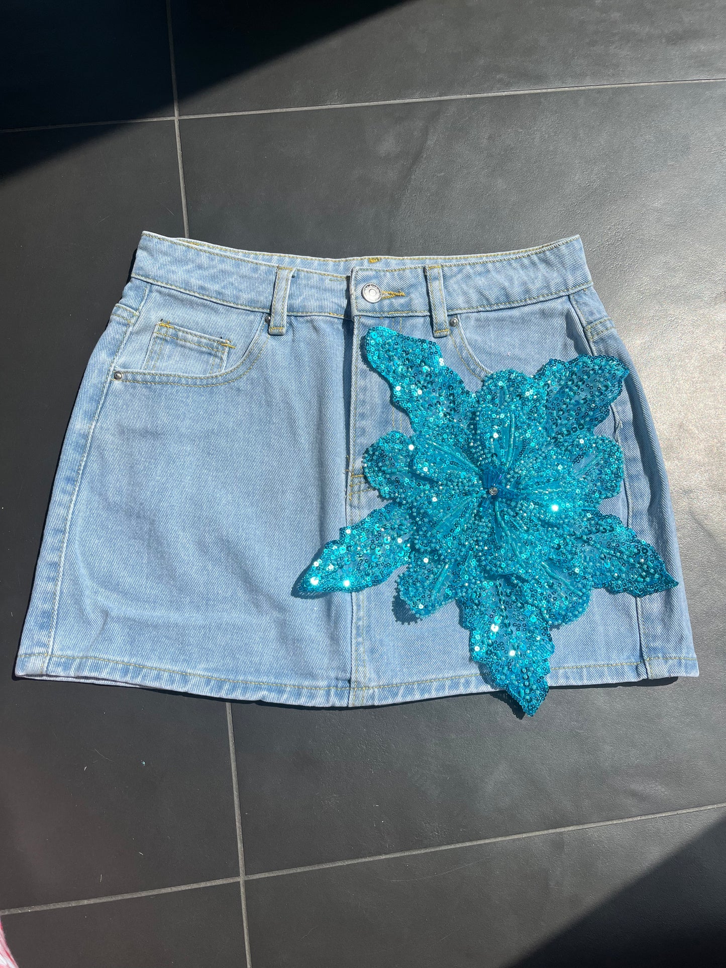 Blue gracie denim skirt